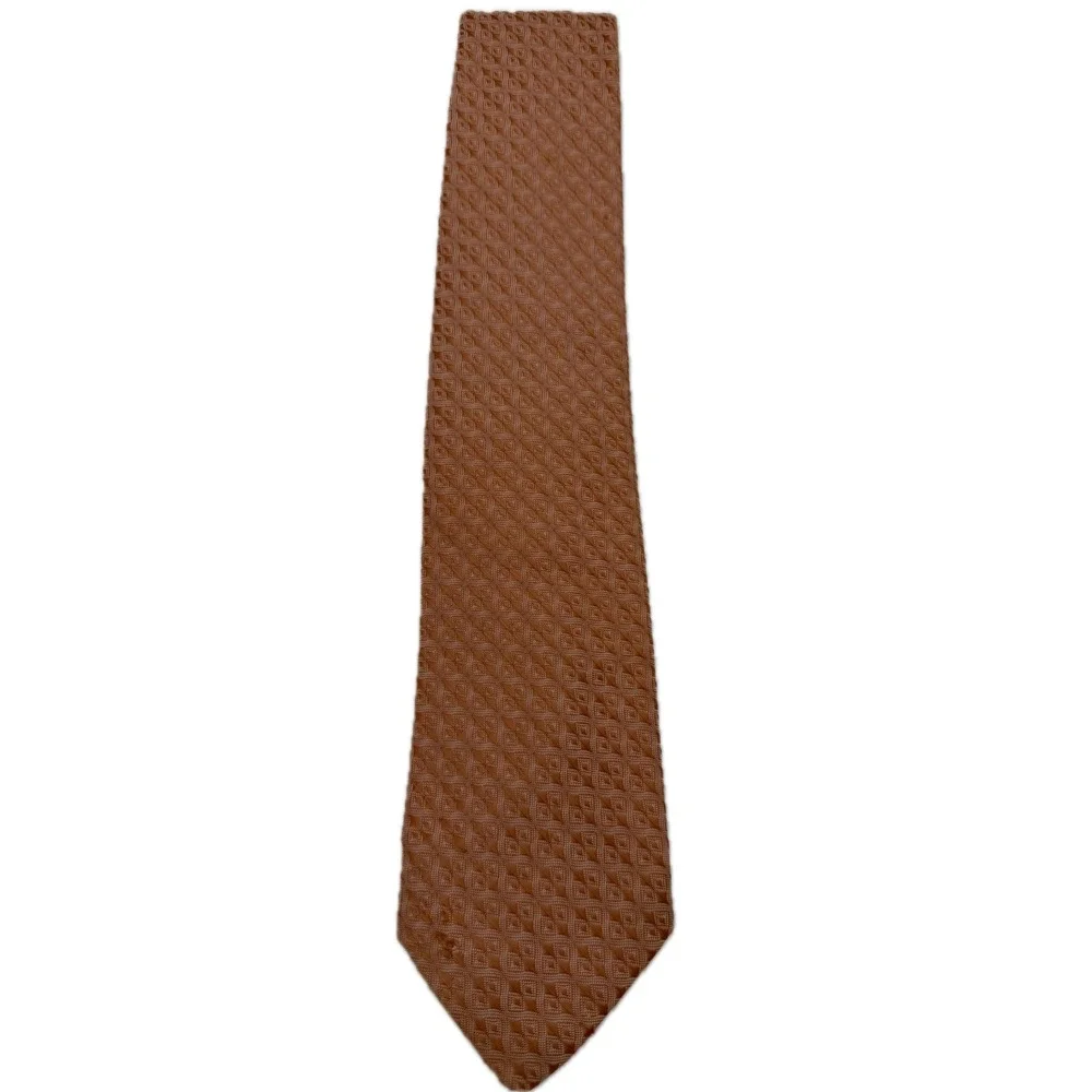 Corsair Mens‎ Burnt Orange Geometric Diamond Pattern Polyester Necktie Classic
